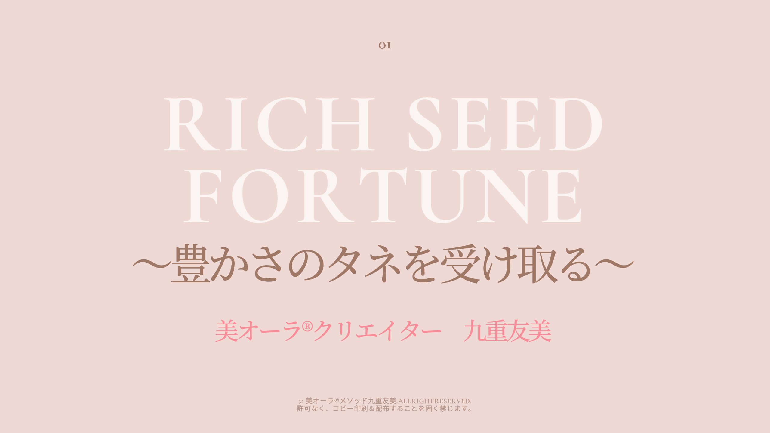 Rich Seed Fortuneセミナー資料（美オーラメソッド）